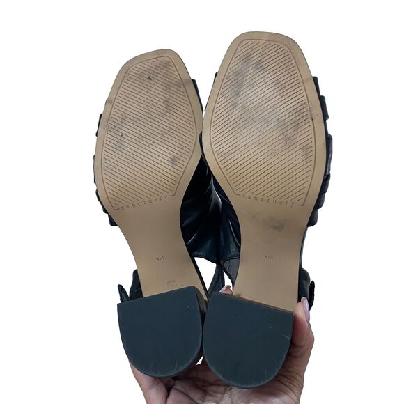 Sanctuary Women's Regal Asymmetric Sandals Black Soft Leather 9M - Picture 10 of 12